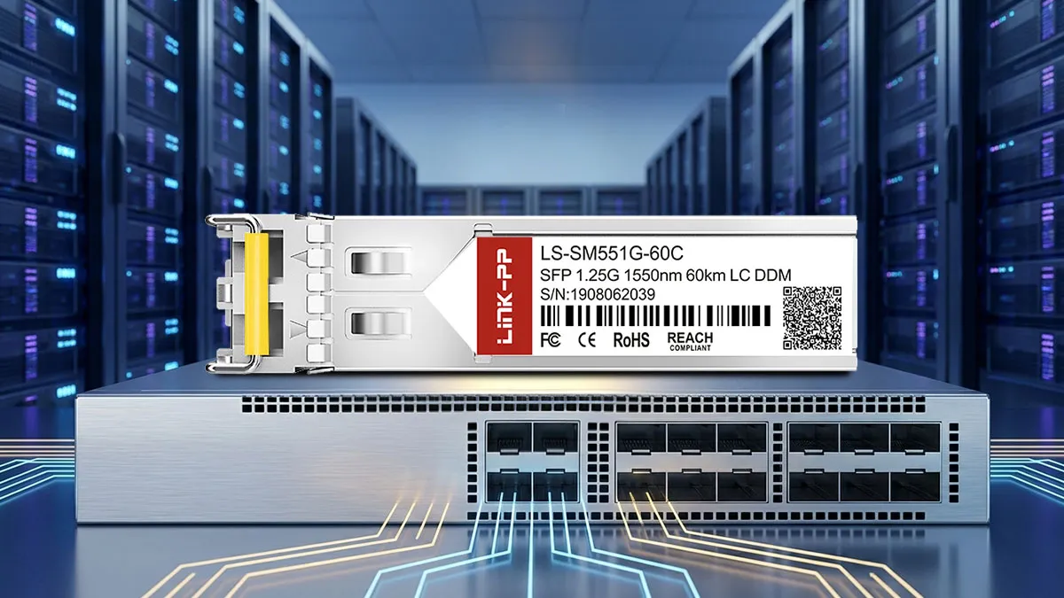 LINK-PP وحدة بصرية SFP بسرعة 1.25 جيجابت LS-SM551G-60C