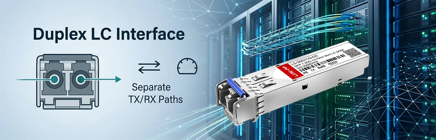 デュプレックスLCインターフェース搭載SFP1G-SX-31-Iモジュール