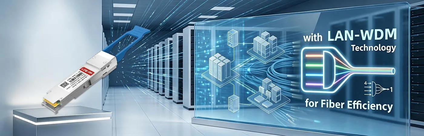 LQ-LW100-LR4C Modul mit LAN-WDM-Technologie für höhere Glasfasereffizienz
