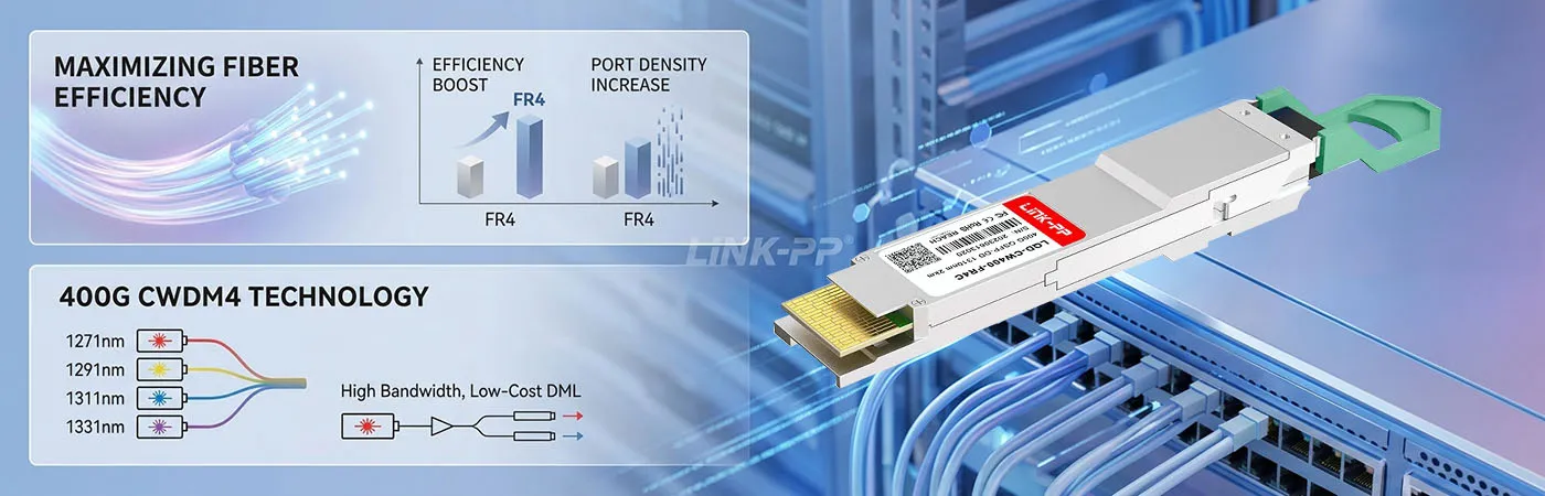 QDD-400G-FR4-Modul mit CWDM-Technologie für höhere Glasfasereffizienz