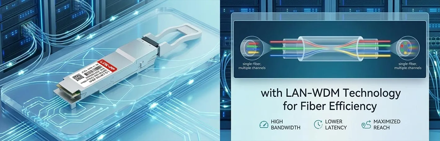 QSFP-ZR4-100G-I Modul mit LAN-WDM-Technologie für Glasfasereffizienz
