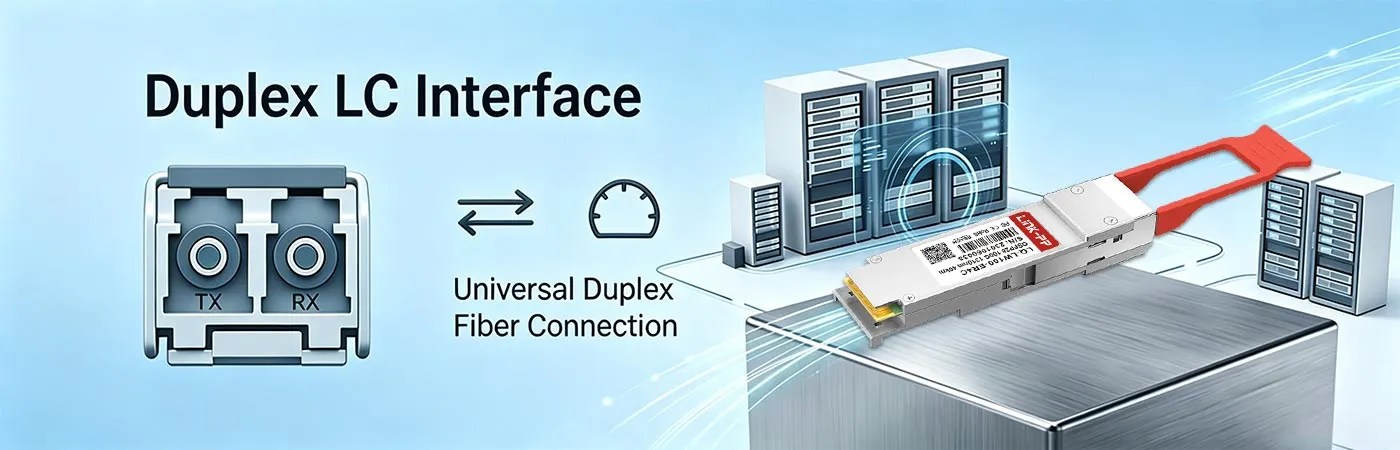 QSFP-ER4L-100G Module with Duplex LC Interface