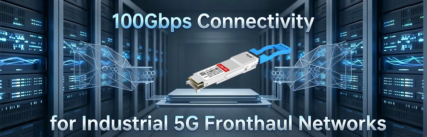 100G-QSFP28-LR4-10KM-I : 100Gbps Connectivity for Industrial 5G Fronthaul Networks