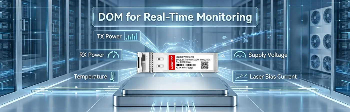 SFP28-25G-BX20-I Module with DOM for Real-Time Monitoring