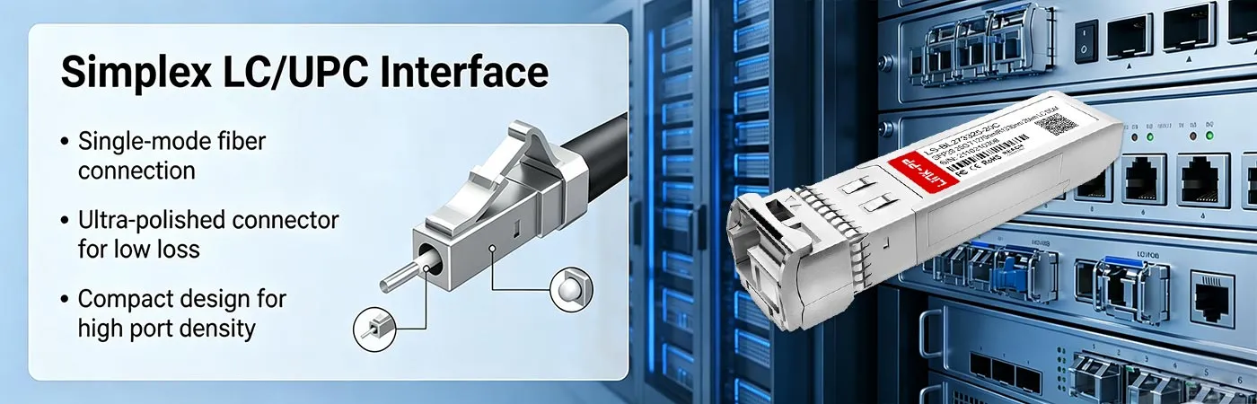 SFP28-25G-BX-Modul mit Simplex-LC-UPC-Schnittstelle