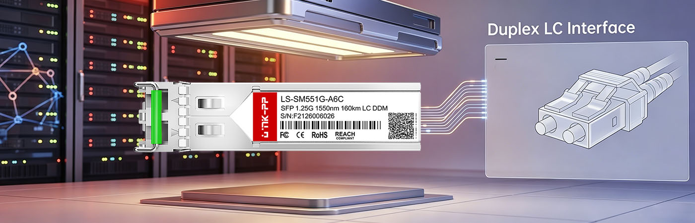 SFP1G-ZX160-55 Modul mit Duplex-LC-Schnittstelle