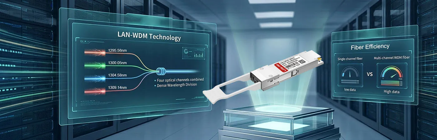 QSFPP-40G-ZR4 Module with LAN-WDM Technology for Fiber Efficiency