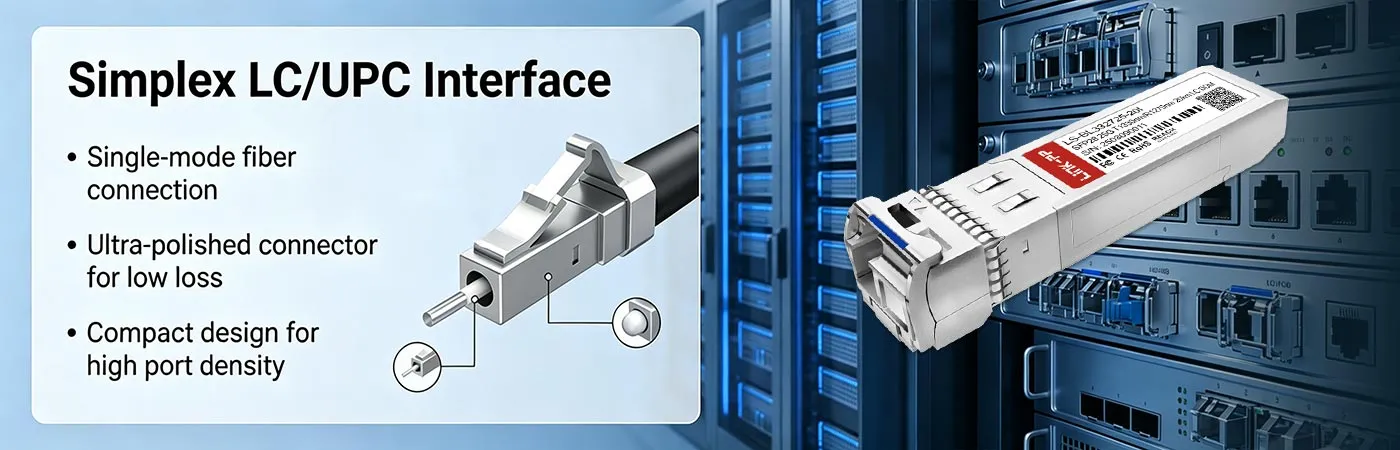 SFP-25G32-BX20-Iモジュール（シンプレックスLC UPCインターフェース搭載）