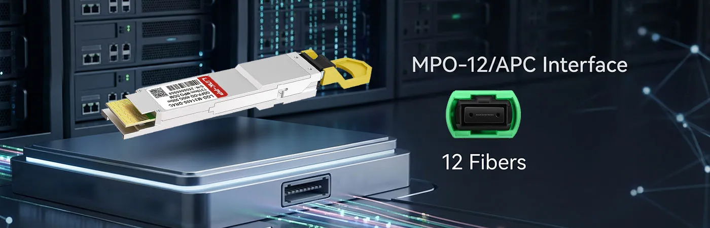 QDD-400G-DR4-S Module with MPO-12/APC Interface