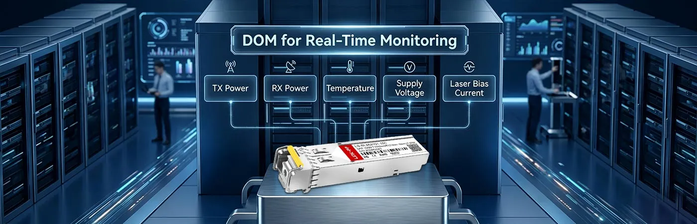 リアルタイムモニタリング用DOM搭載SFP-FE-LX-SM1550-BIDI-Dモジュール