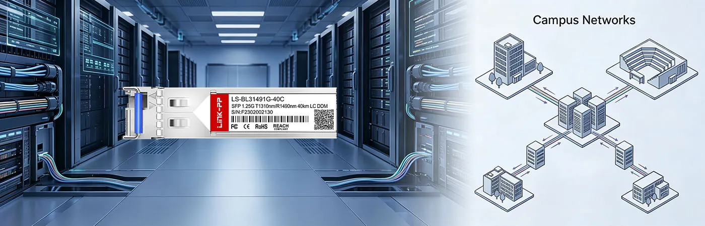 SFP-GE-BX40U-1310：キャンパスネットワーク向け1G接続