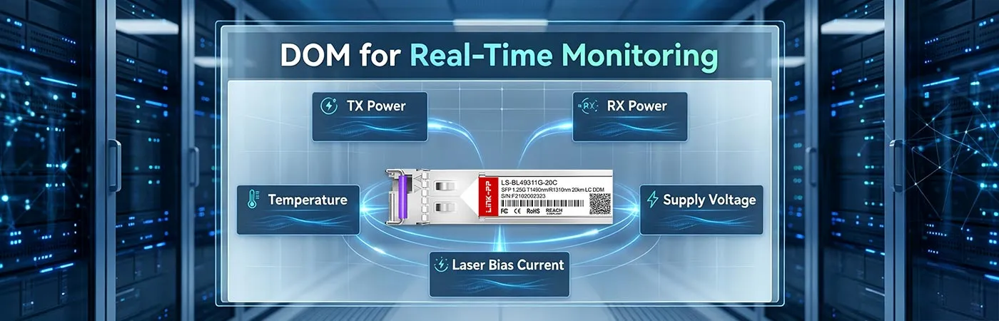 リアルタイムモニタリング用DOM搭載SFP-GE-BXモジュール