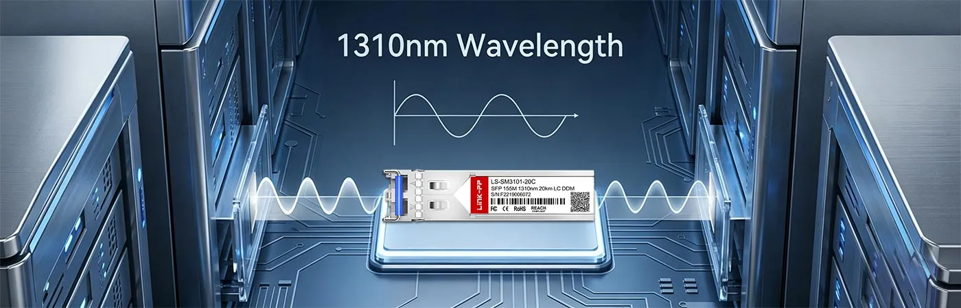 SFP-FE-LX20-SM1310-D-module met een golflengte van 1310 nm