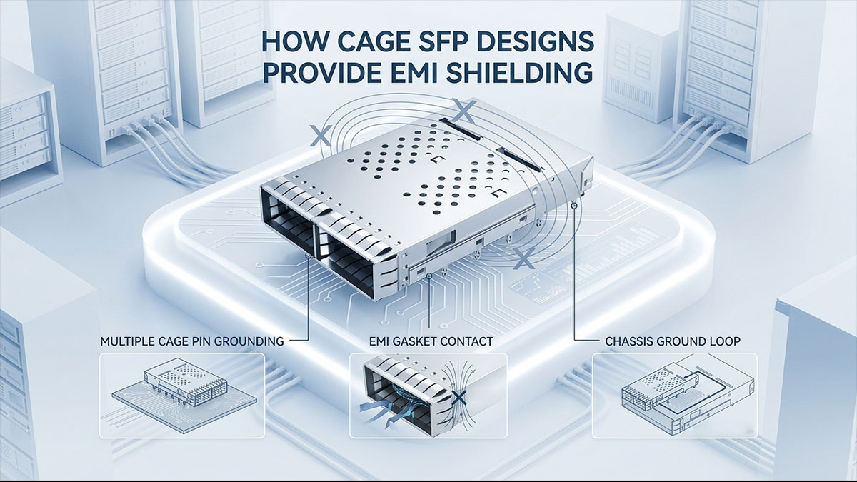 Come i moduli SFP con struttura a gabbia forniscono schermatura EMI