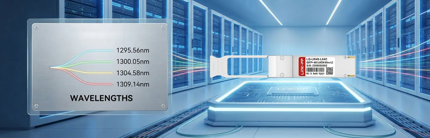 QSFPP-40G-ZR4-Lite Module with 1295.56nm, 1300.05nm, 1304.58nm, 1309.14nm Wavelength