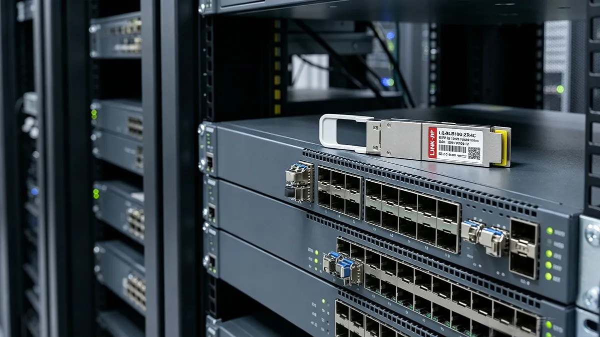 LINK-PP Démonstration d'utilisation du module QSFP28 100G LQ-BLB100-ZR4C