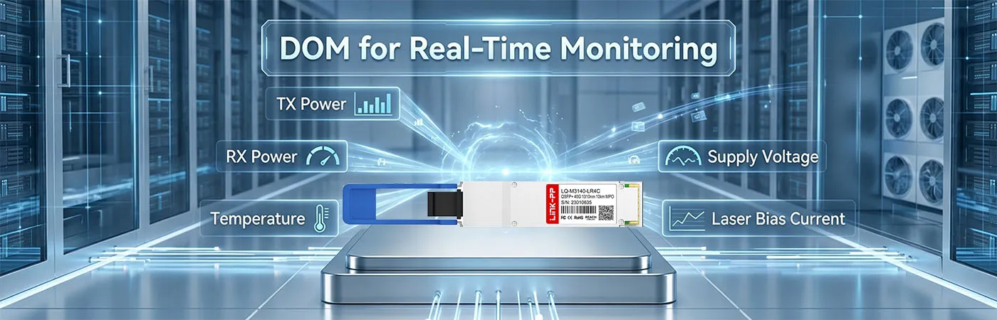 Modulo JNP-QSFP-4X10GE-LR con DOM per il monitoraggio in tempo reale