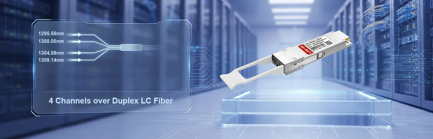 QSFP-ZR4-40G Module with 1295.56nm, 1300.05nm, 1304.58nm, 1309.14nm Wavelength