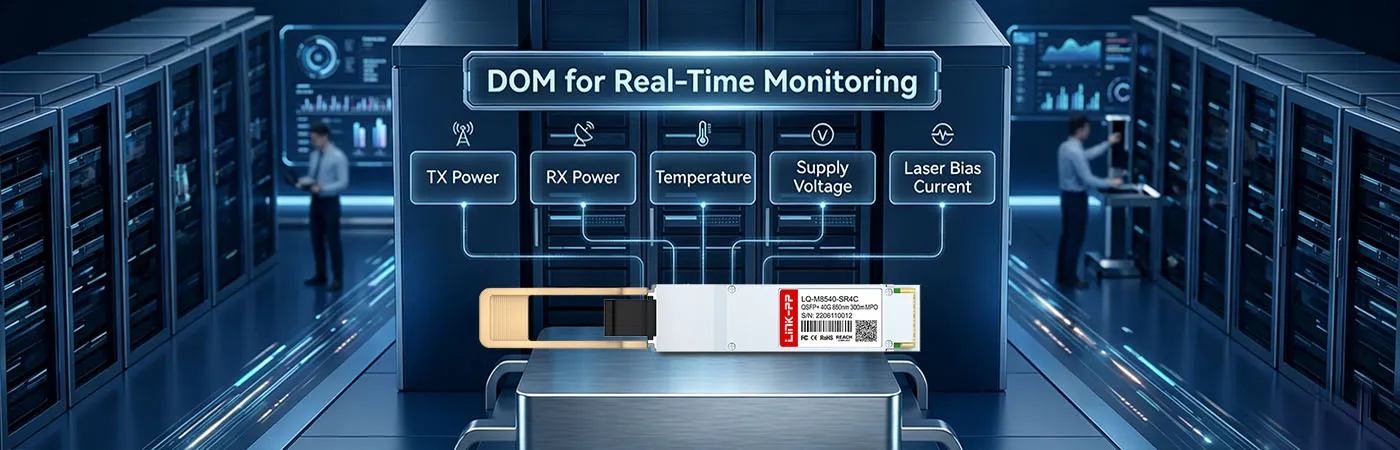 QSFPP-40GBASE-SR4 Module with DOM for Real-Time Monitoring