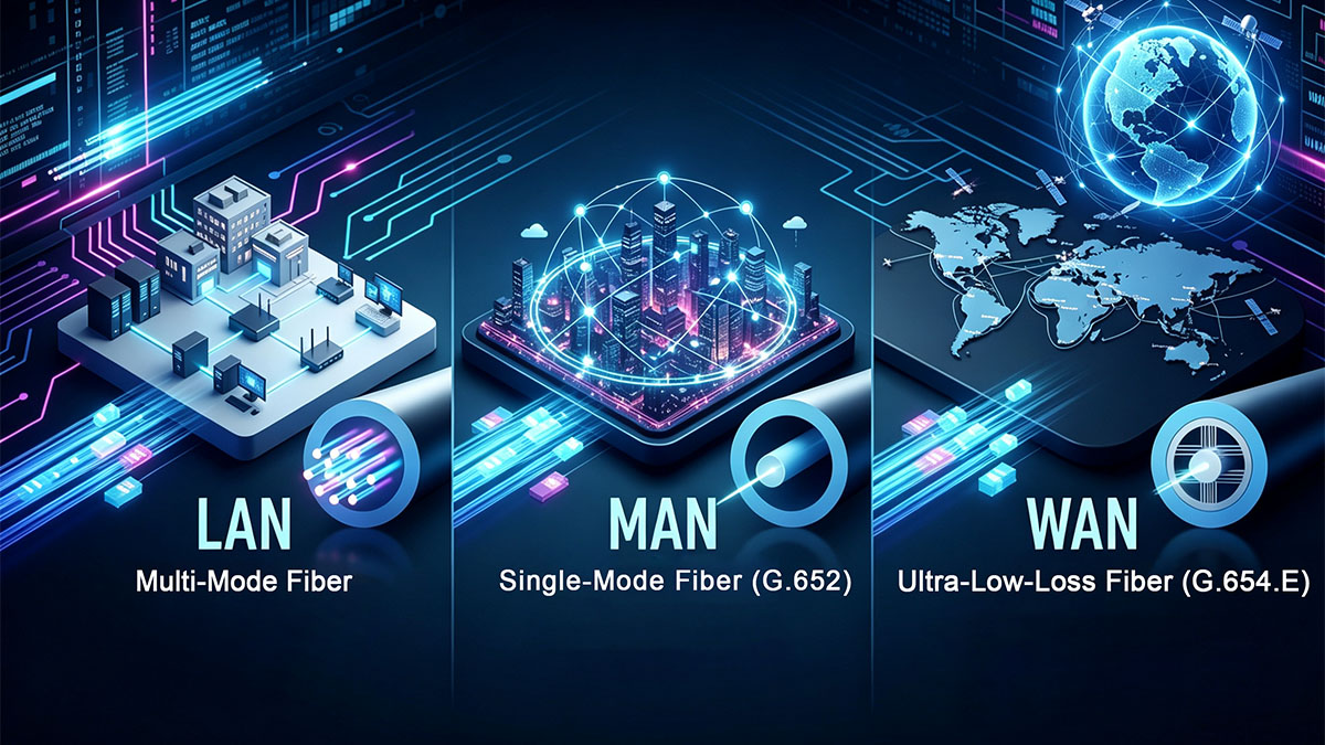 Fiber Optics and Cable Mediums in MAN vs LAN vs WAN