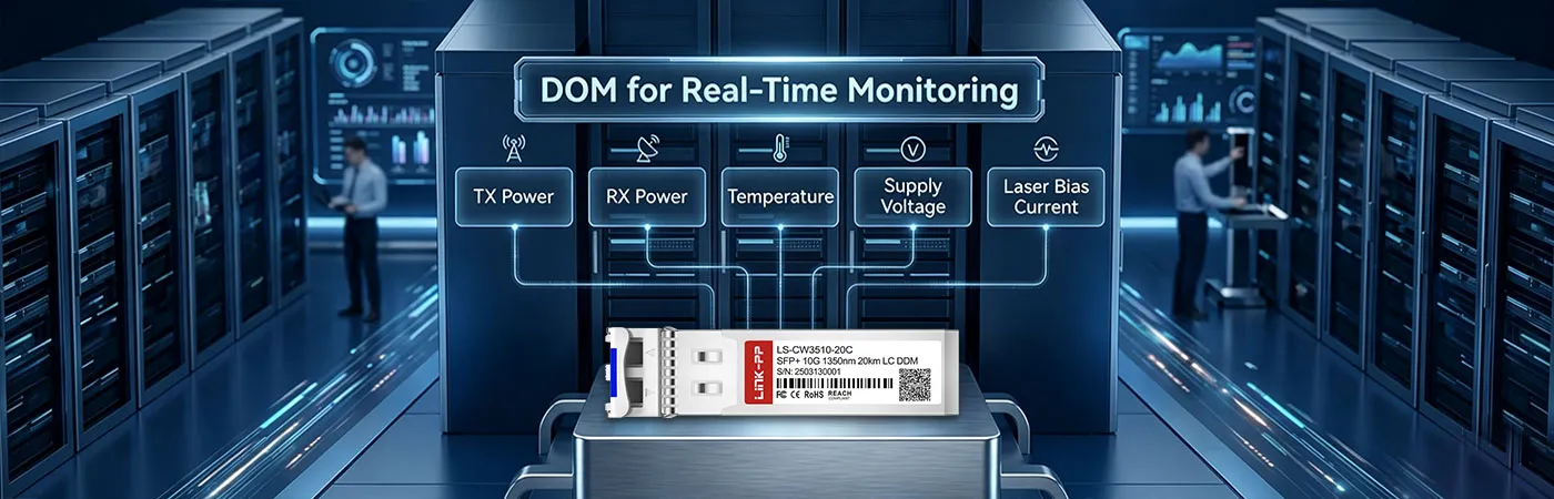 وحدة CWDM-SFP10G-20S مع DOM للمراقبة في الوقت الحقيقي