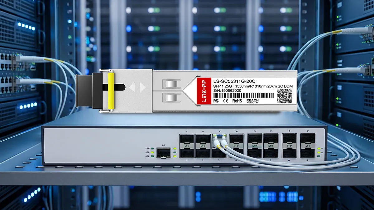 LINK-PP Módulo Óptico SFP BiDi LS-SC55311G-20C 1G