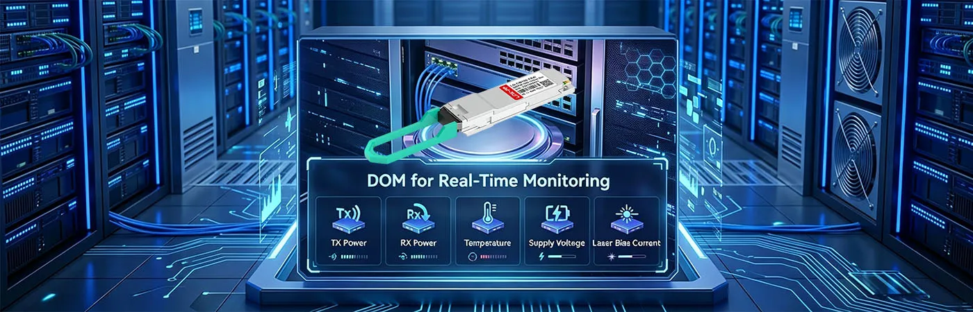 QSFP-CWDM4-100G-I Module with DOM for Real-Time Monitoring