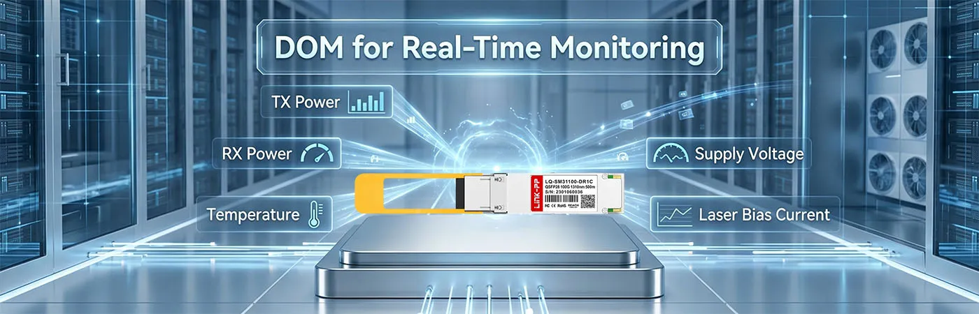 Modulo QSFP-100G-DR con DOM per il monitoraggio in tempo reale