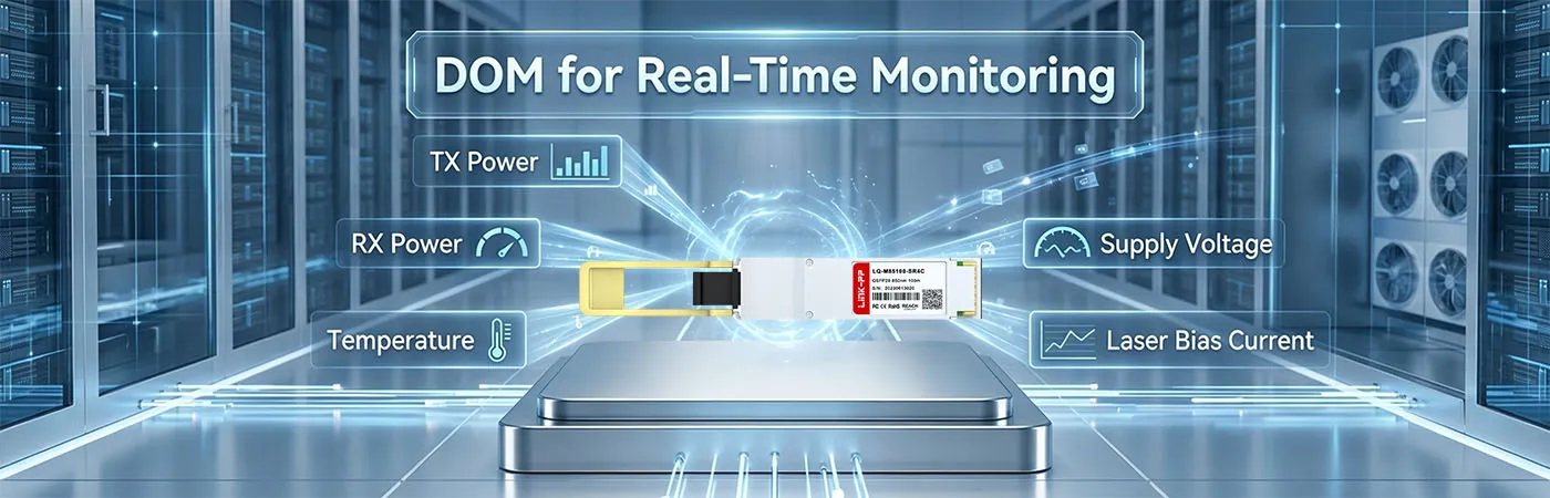100G-QSFP28-SR4 Module with DOM for Real-Time Monitoring