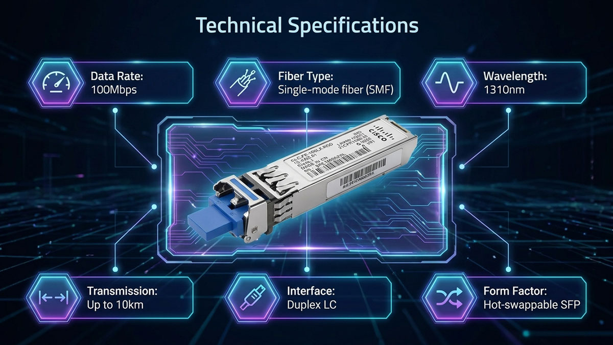 Cisco GLC-FE-100LX-RGD Datasheet Technical Specifications