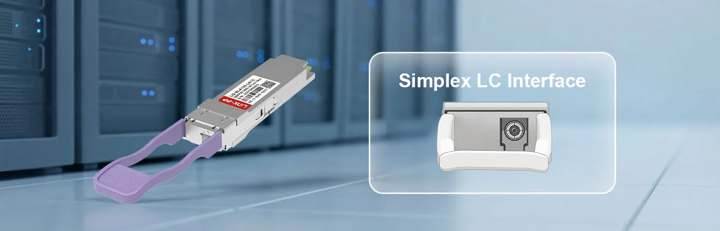 QSFP-BX10-100G-Modul mit Simplex-LC-Schnittstelle