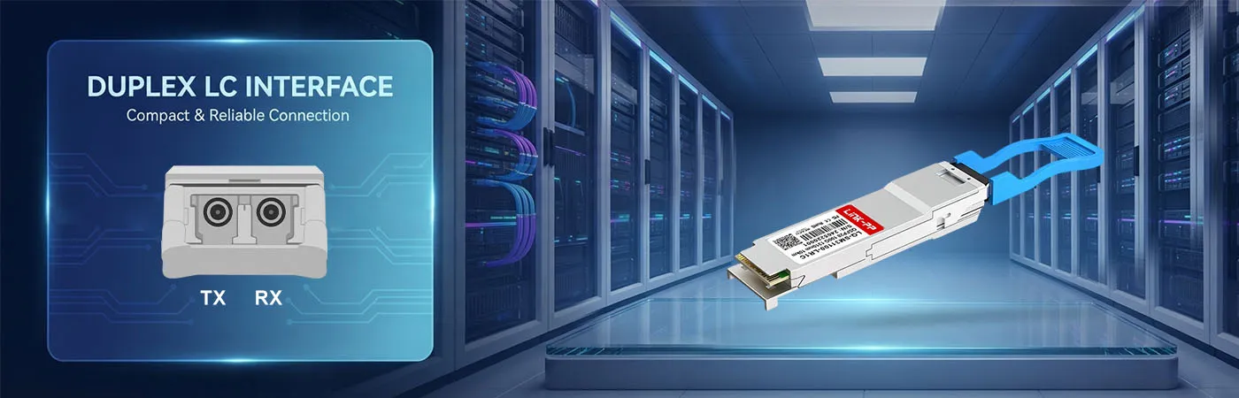 QSFP-LR-100G-Modul mit Duplex-LC-Schnittstelle