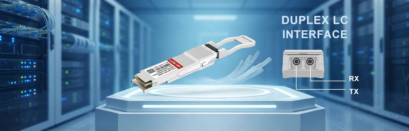 QSFP-EZR4-100G-Modul mit Duplex-LC-Schnittstelle