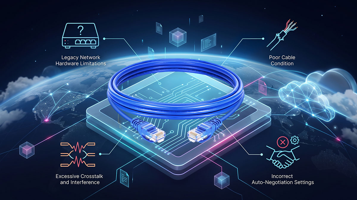 Motivi comuni per cui il cavo CAT5E non raggiunge le velocità Ethernet di 2.5 Gb