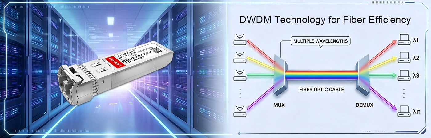 DWDM技術を搭載したLS-DW2310-40Iモジュールは、光ファイバー容量を最大化します。
