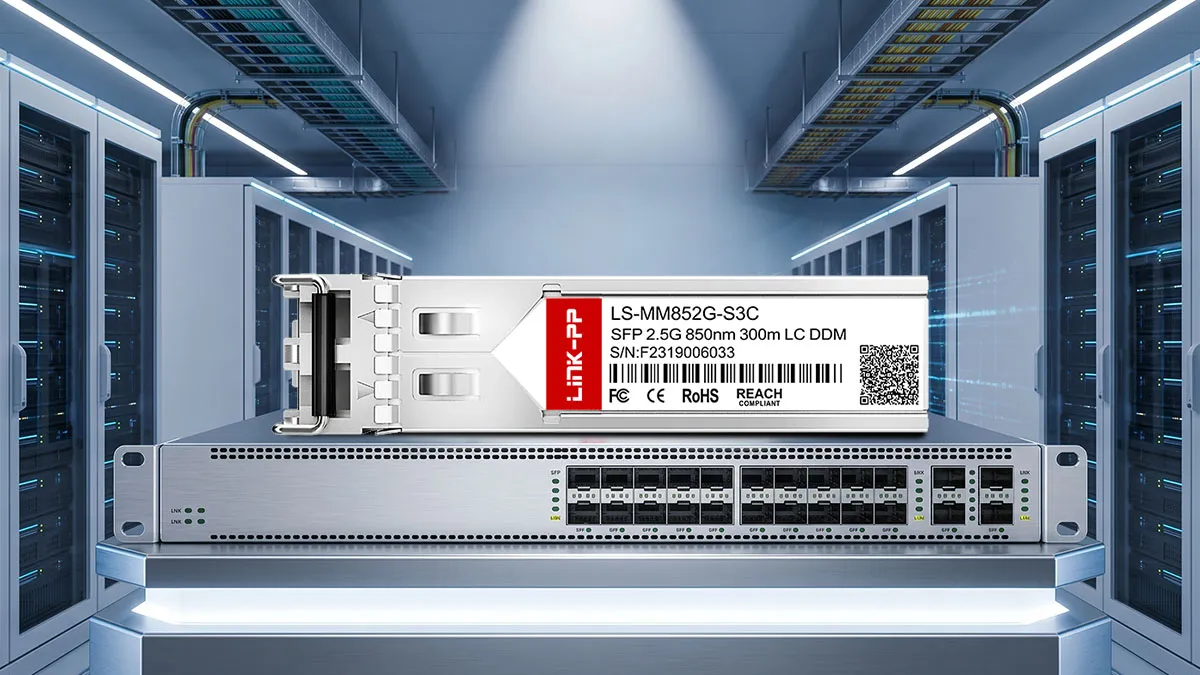 Compatible con 2.5GBASE-SX genérico LINK-PP Módulo óptico 2.5G SFP