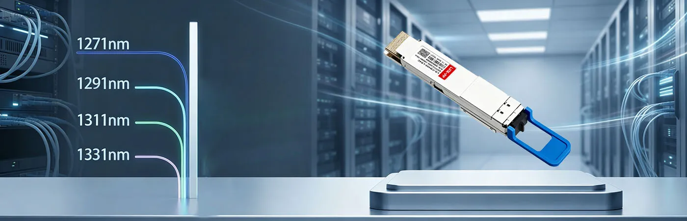 QSFP112-LR4-400G Module with 1271nm, 1291nm, 1311nm, 1331nm Wavelength