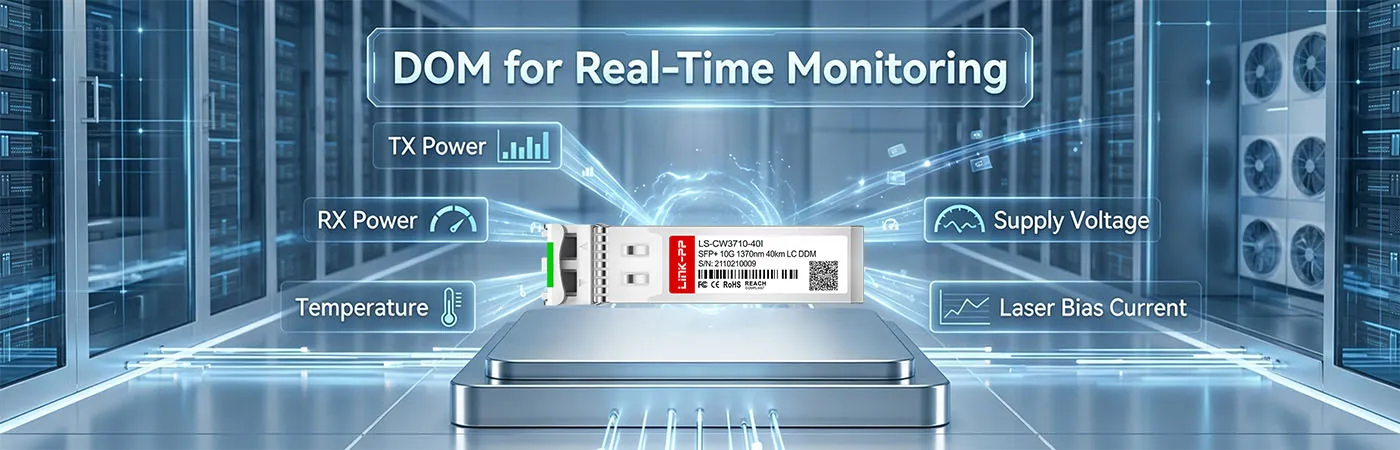 CWDM-SFP10G-1370-I Module with DOM for Real-Time Monitoring