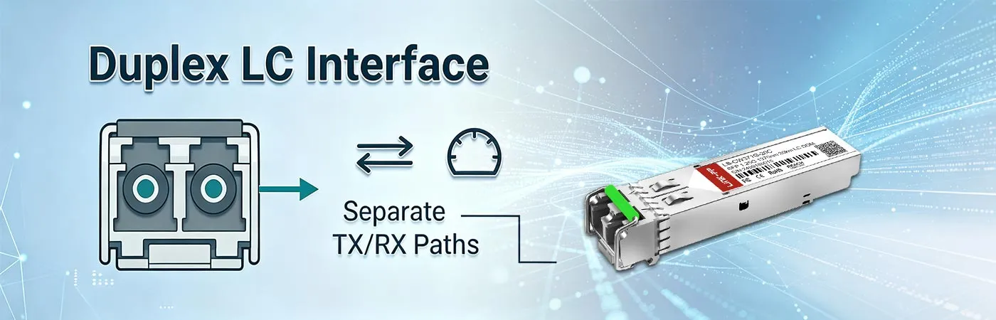 SFP-GE-LH20-SM1370-CW Module with Duplex LC Interface