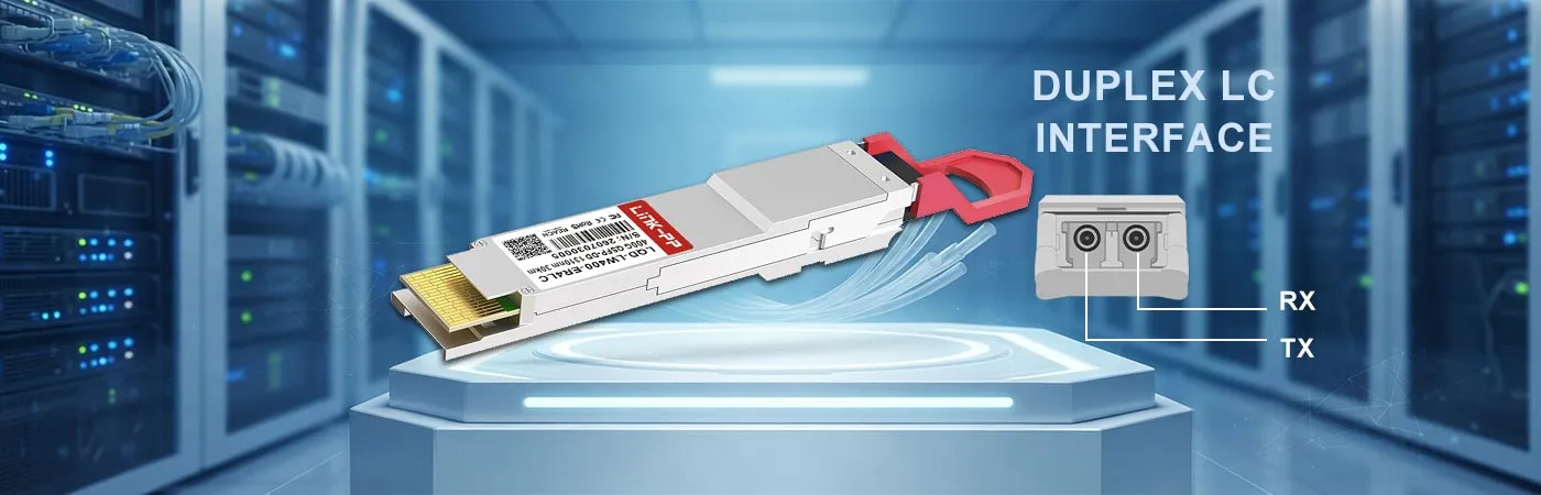 QDD-ER4L-400G Module with Duplex LC Interface