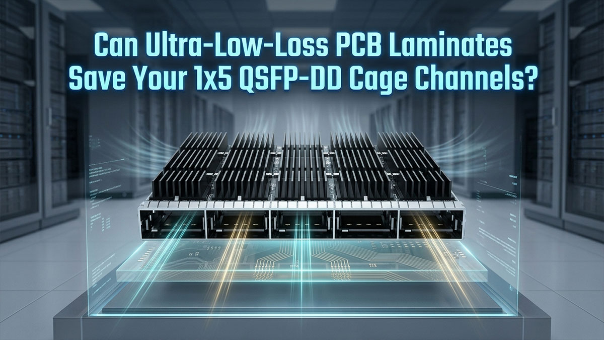 Can Ultra-Low-Loss PCB Laminates Save Your 1x5 QSFP-DD Cage Channels