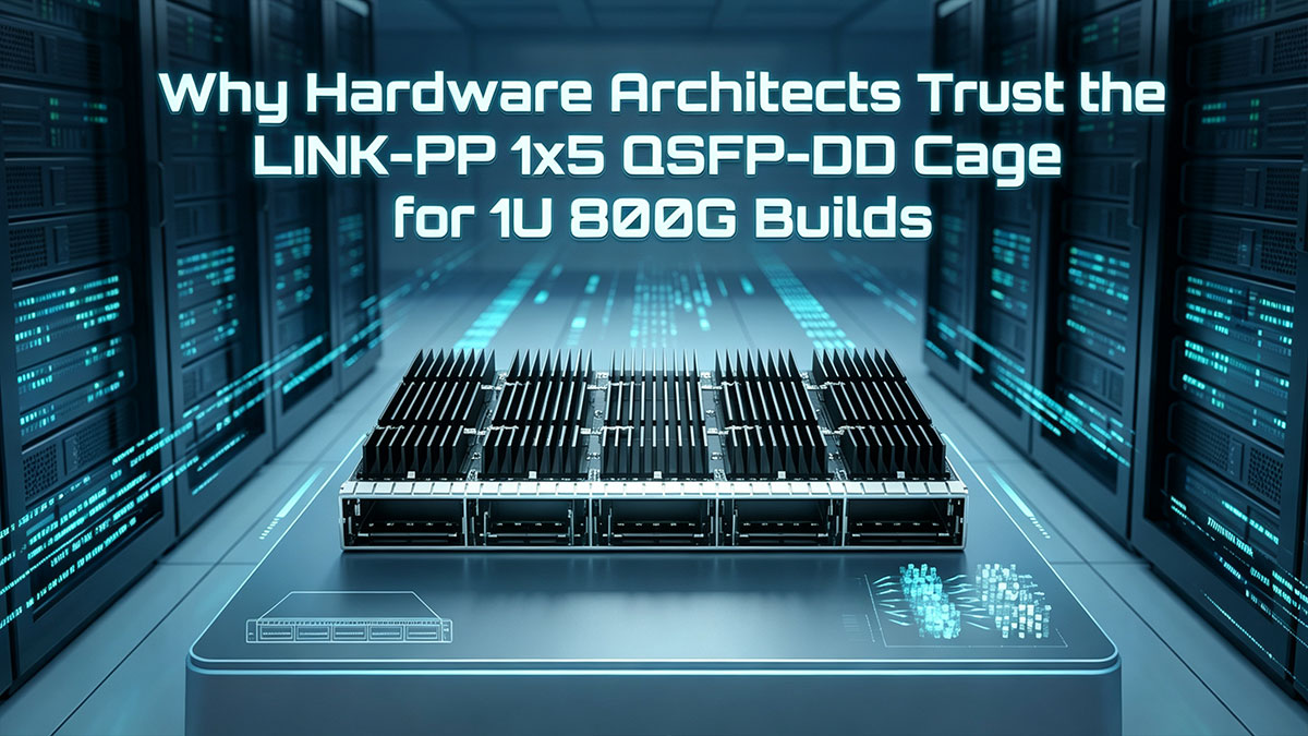Why Hardware Architects Trust the LINK-PP 1x5 QSFP-DD Cage for 1U 800G Builds