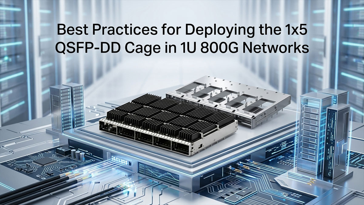 Best Practices for Deploying the 1x5 QSFP-DD Cage in 1U 800G Networks