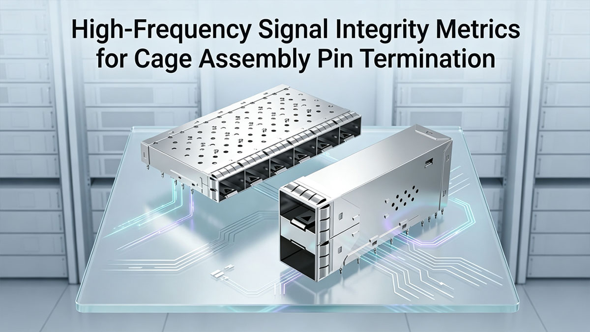High-Frequency Signal Integrity Metrics for Cage Assembly Pin Termination