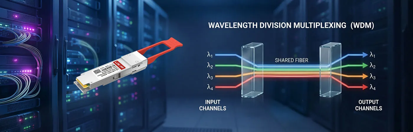 LQ-LW100L-ER4C Module with LAN-WDM Technology for Fiber Efficiency