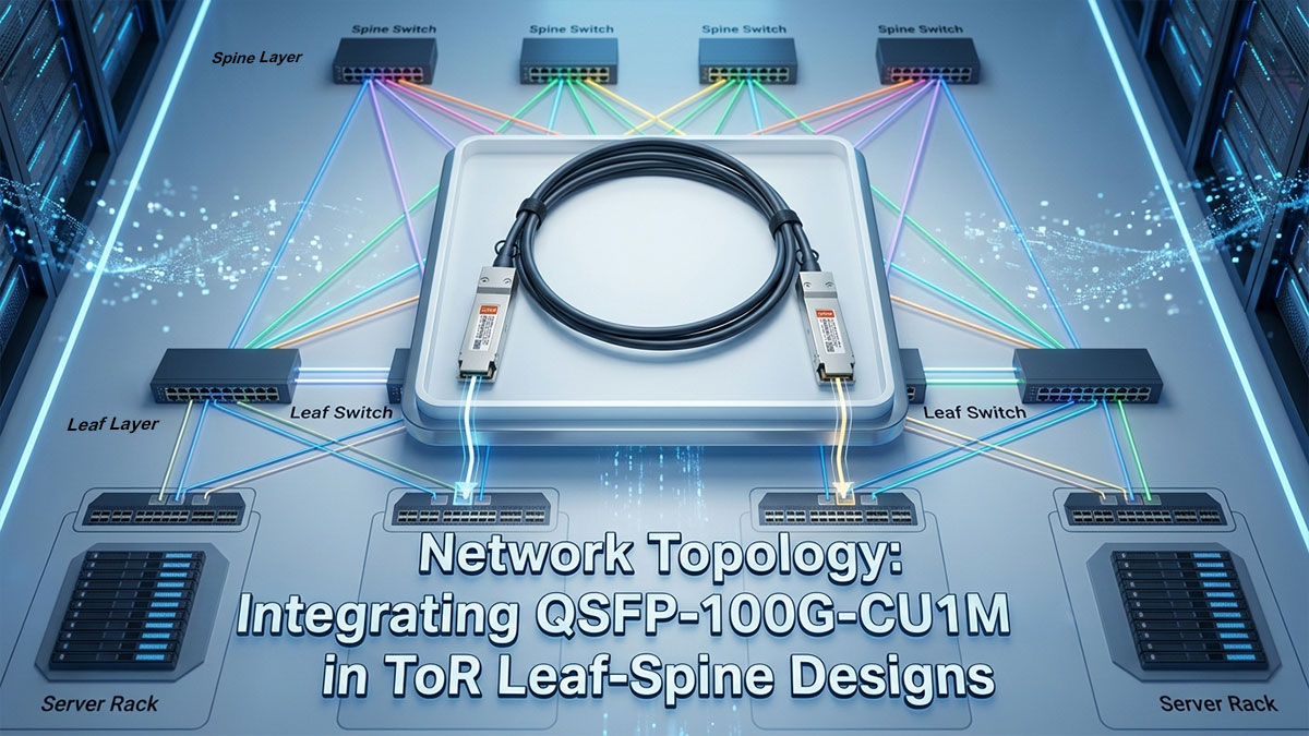 Network Topology Integrating QSFP-100G-CU1M in ToR Leaf-Spine Designs