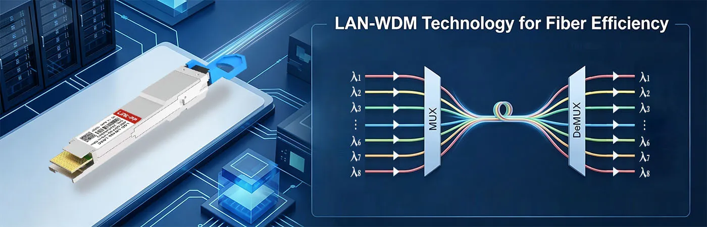 LQD-LW400-LR8C Module with LAN-WDM Technology for Fiber Efficiency