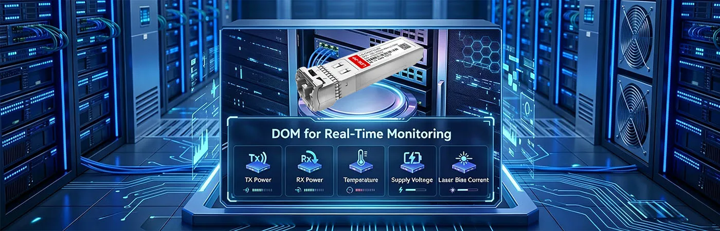 Módulo XBR-SFP10G1470-40-I con DOM para monitorización en tiempo real.