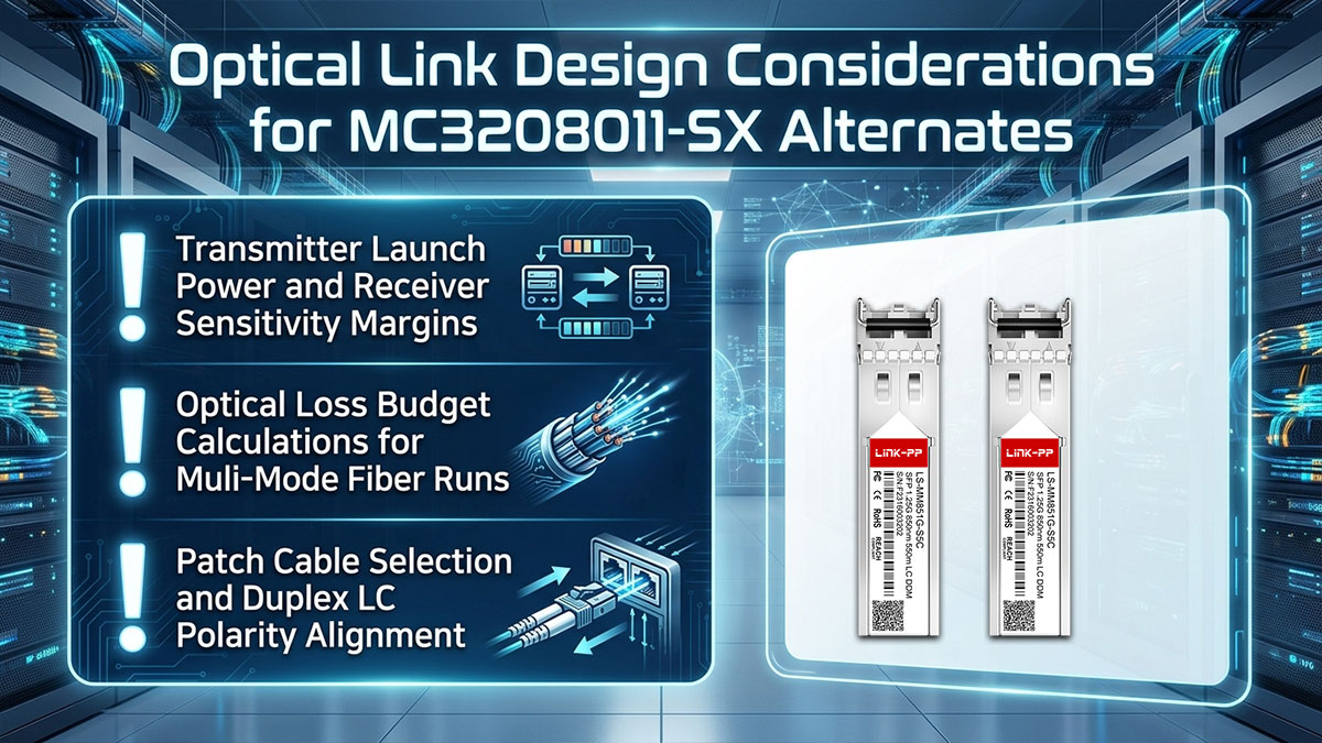 Optical Link Design Considerations for MC3208011-SX Alternates