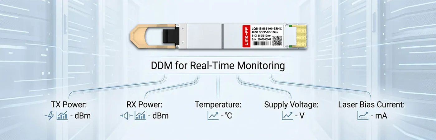 โมดูล LQD-BM85400-SR4C พร้อม DDM สำหรับการตรวจสอบแบบเรียลไทม์
